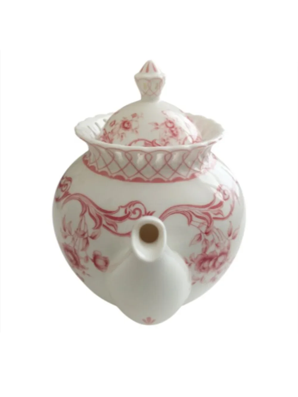 Gracie China Coastline Imports Pink Vine Floral Teapot Bone China Like New
